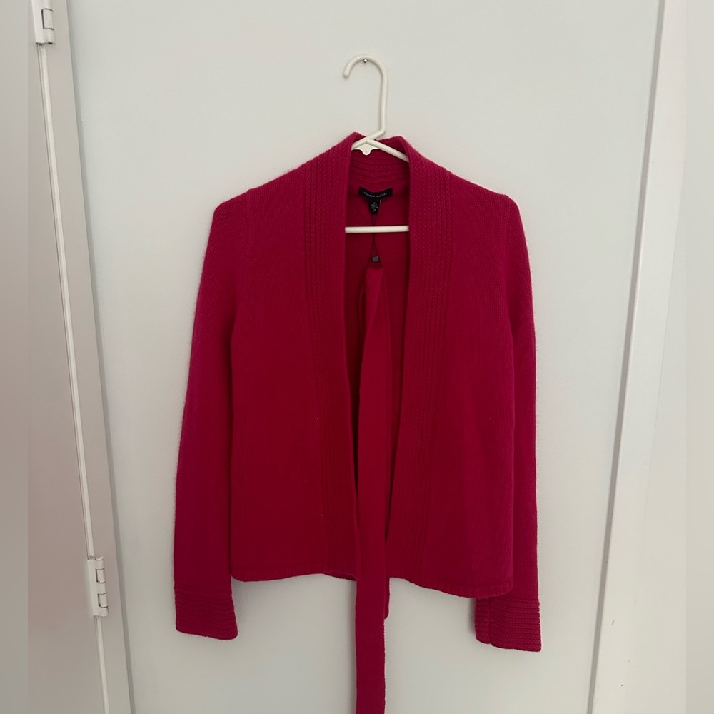 Tommy Hilfiger Hot Pink Open Front Knit Sweater